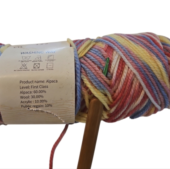 Wicker Basket with Blue Lining 4pc Set Crochet Coasters Spring colors Fabric Egg - Picture 17 of 17